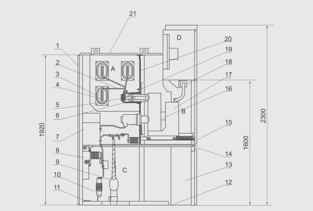 KYN28A-12(GZS1) Armored Removable AC Metal-enclosed Switchgear