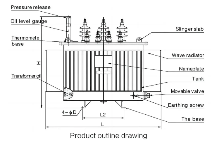 High Efficiency Three Phase Oil Immersed Distribution Transformer, Efficiency Level 3